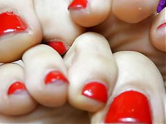 Sweat small feet goddess worship sweet lucifer italiana mistress red toenail polish femdom